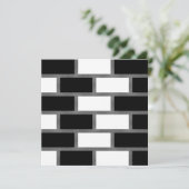 Zwart-wit zilverkleurig Tartan Gecontroleerd patro Feestdagenkaart (Staand voorkant)