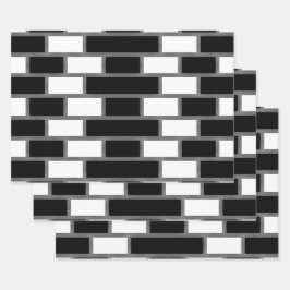 Zwart-wit zilverkleurig Tartan Gecontroleerd patro Inpakpapier Vel