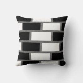 Zwart-wit zilverkleurig Tartan Gecontroleerd patro Kussen