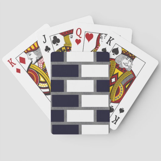 Zwart-wit zilverkleurig Tartan Gecontroleerd patro Pokerkaarten (Achterkant)