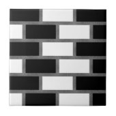 Zwart-wit zilverkleurig Tartan Gecontroleerd patro Tegeltje (Voorkant)