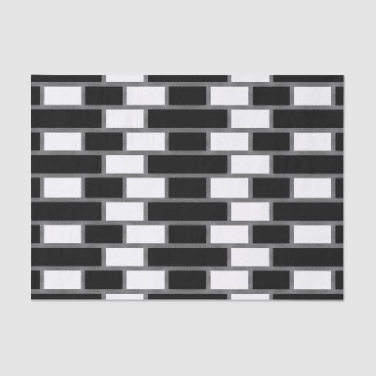 Zwart-wit zilverkleurig Tartan Gecontroleerd patro Tissuepapier (Voorkant)