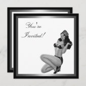 Zwart-wit, zilvervormig insteekmeisje 20 kaart (Voorkant / Achterkant)