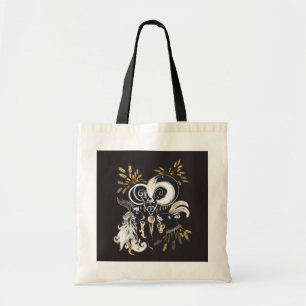 Zwart-wit zingende geiten inkt illustratie tote bag