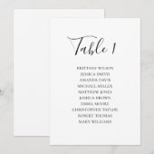 Zwart-wit zitplaatskaart. Moderne bruiloft Kaart (Voorkant / Achterkant)