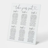 Zwart-Wit zitplaatskaart tafelnummer Reclamebord Met Voetstuk (Voorkant)