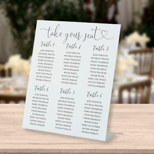 Zwart-Wit zitplaatskaart tafelnummer Reclamebord Met Voetstuk