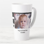 Zwart wit zo gelukkig Grandad met foto Latte Mok (Rechterhoek)