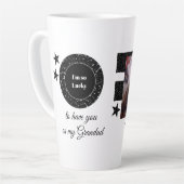 Zwart wit zo gelukkig Grandad met foto Latte Mok (Linkerhoek)