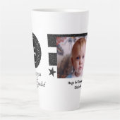 Zwart wit zo gelukkig Grandad met foto Latte Mok (Voorkant)