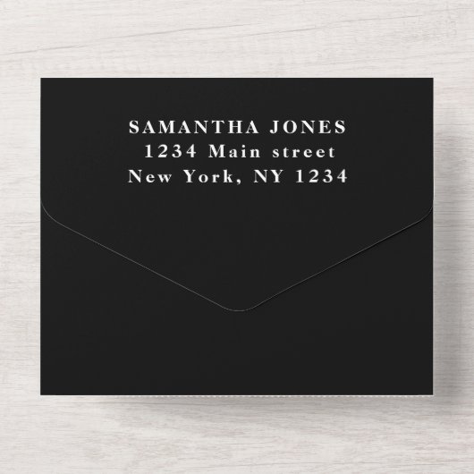 Zwart-wit zoet 16 Heart zestien All In One Uitnodiging (Achterkant)