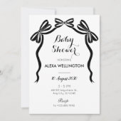 Zwart-wit zoet stropdassen lintboog baby shower kaart (Voorkant)