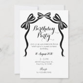 Zwart-wit zoet stropdassen lintboog verjaardag kaart (Voorkant)