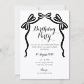 Zwart-wit zoet stropdassen lintboog verjaardag kaart (Voorkant)