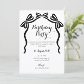 Zwart-wit zoet stropdassen lintboog verjaardag kaart (Staand voorkant)