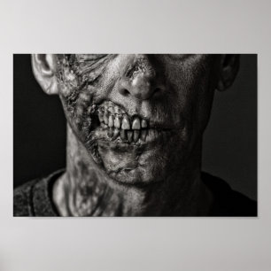 Zwart-wit Zombie-Poster Poster