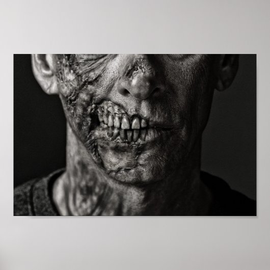 Zwart-wit Zombie-Poster Poster (Voorkant)