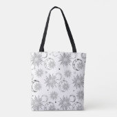 Zwart & Wit Zon Maan Sterren Hemelse Astrologie Tote Bag (Achterkant)