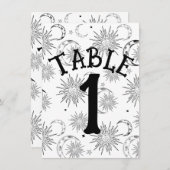 Zwart & Wit Zon Maan Sterren Tafelnummer (Voorkant / Achterkant)