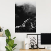 Zwart-wit zon verlichte berg poster (Thuiskantoor)