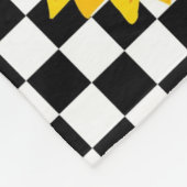 Zwart-wit Zonnebloem Geruite Bloem Patroon Fleece Deken (Hoek)