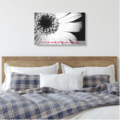 Zwart-wit Zonnebloem met Life Quote Canvas Afdruk (Insitu (Slaapkamer))