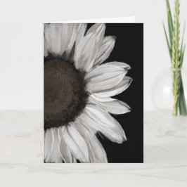 Zwart-Wit Zonnebloem Wenskaart Kaart