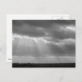 Zwart-wit zonnestralen briefkaart (Voorkant / Achterkant)