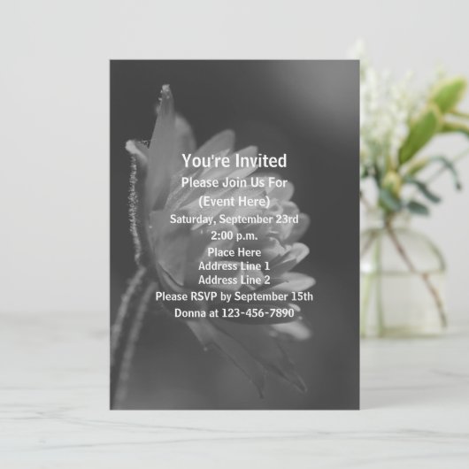 Zwart-Wit Zonovergoten Bloemenfeest Kaart (Staand voorkant)