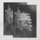 Zwart-wit zonovergoten bloemenfeest kaart (Voorkant / Achterkant)