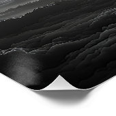 Zwart-wit Zonsverduistering Hoog in de Hemel Perfect Poster (Hoek)