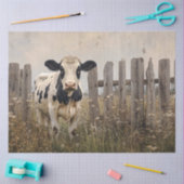 Zwart-wit zuivel Koe Decoupage Tissuepapier (Craft)