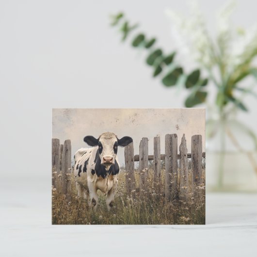 Zwart-wit zuivel Koe  stijl Briefkaart (Staand voorkant)