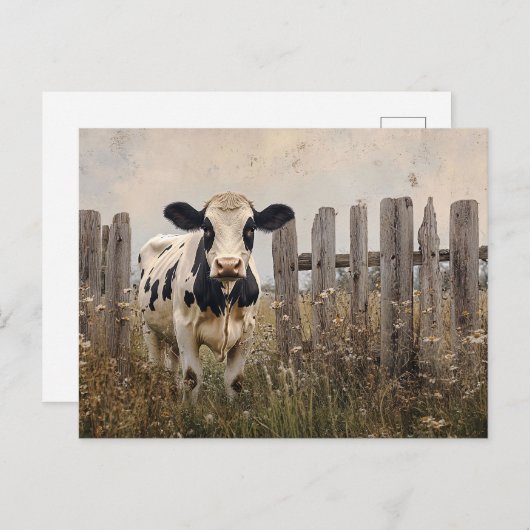 Zwart-wit zuivel Koe  stijl Briefkaart (Voorkant / Achterkant)