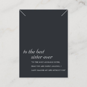 ZWART-WIT ZUSTER CADEAU KETTING DISPLAY KAART PLAATSKAARTJE