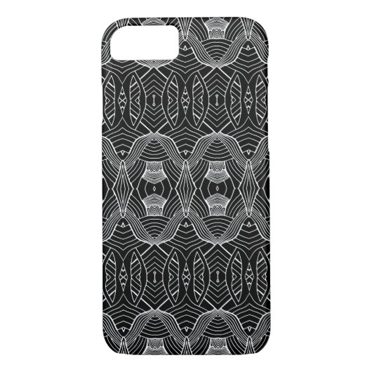 Zwart-wit zwaaipatroon Case-Mate iPhone case (Achterkant)