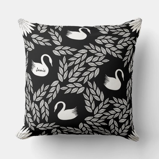 Zwart-wit Zwan Alle kleuren Kussen (Voorkant)