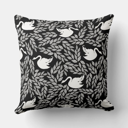 Zwart-wit Zwan Alle kleuren Kussen (Achterkant)