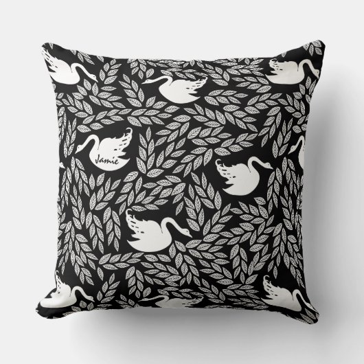 Zwart-wit Zwan Alle kleuren Kussen (Voorkant)