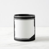 Zwart-wit Zwart Duits Herder Custom Name Mok (Midden)