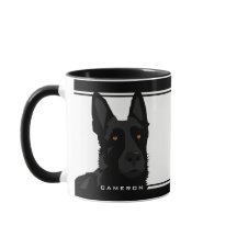 Zwart-wit Zwart Duits Herder Custom Name