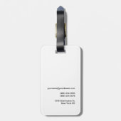 Zwart-wit zwart handschrift minimalistisch monogra bagagelabel (Achterkant verticaal)