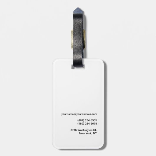 Zwart-wit zwart handschrift minimalistisch monogra bagagelabel (Achterkant verticaal)