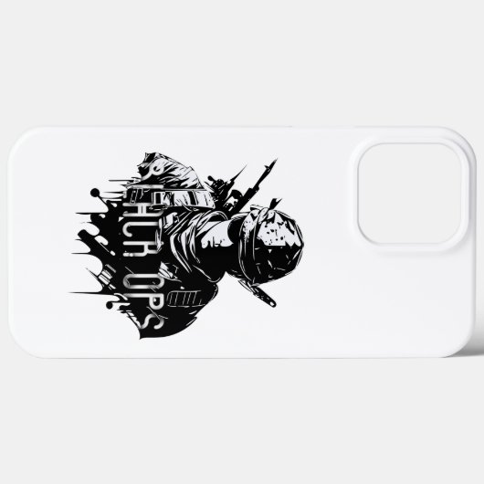 Zwart-wit Zwart Ops iPhone 13 Pro Max Hoesjes (Achterkant (horizontaal))