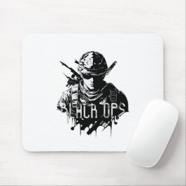 Zwart-wit Zwart Ops Mousepad Muismat