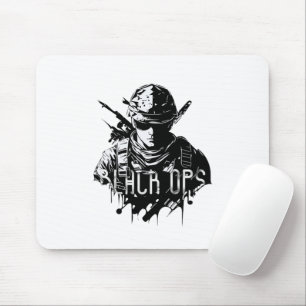 Zwart-wit Zwart Ops Mousepad Muismat