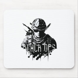 Zwart-wit Zwart Ops Mousepad Muismat