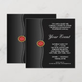 Zwart Wit Zwart Pak Zakelijk Feest Evenement Kaart (Voorkant / Achterkant)