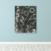Zwart-wit zwart-wit, Abstract Canvas Afdruk (Insitu (Houten vloer))