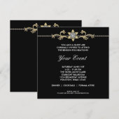 Zwart-wit Zwarte Stropdas Corporate Party Kaart (Voorkant / Achterkant)